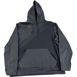 Nike Therma Fit Hoodie Mens XL Gray Pullover Sweatshirt Gym Athletic 326398-060